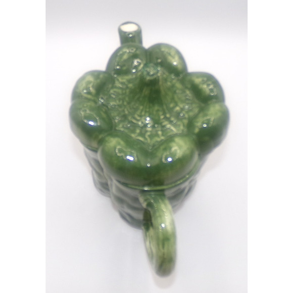 Vintage Limoges France ? Green Bell Pepper Teapot Large Ceramic Vegetable Coffee - Picture 13 of 16